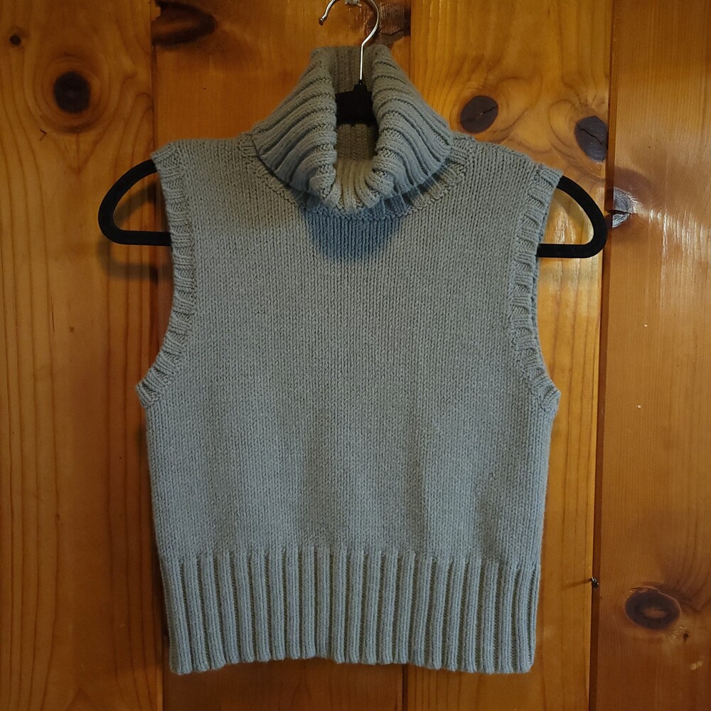 Vintage y2k dkny large lambswool blend Sleeveless Knit Turtleneck Sweater Vest